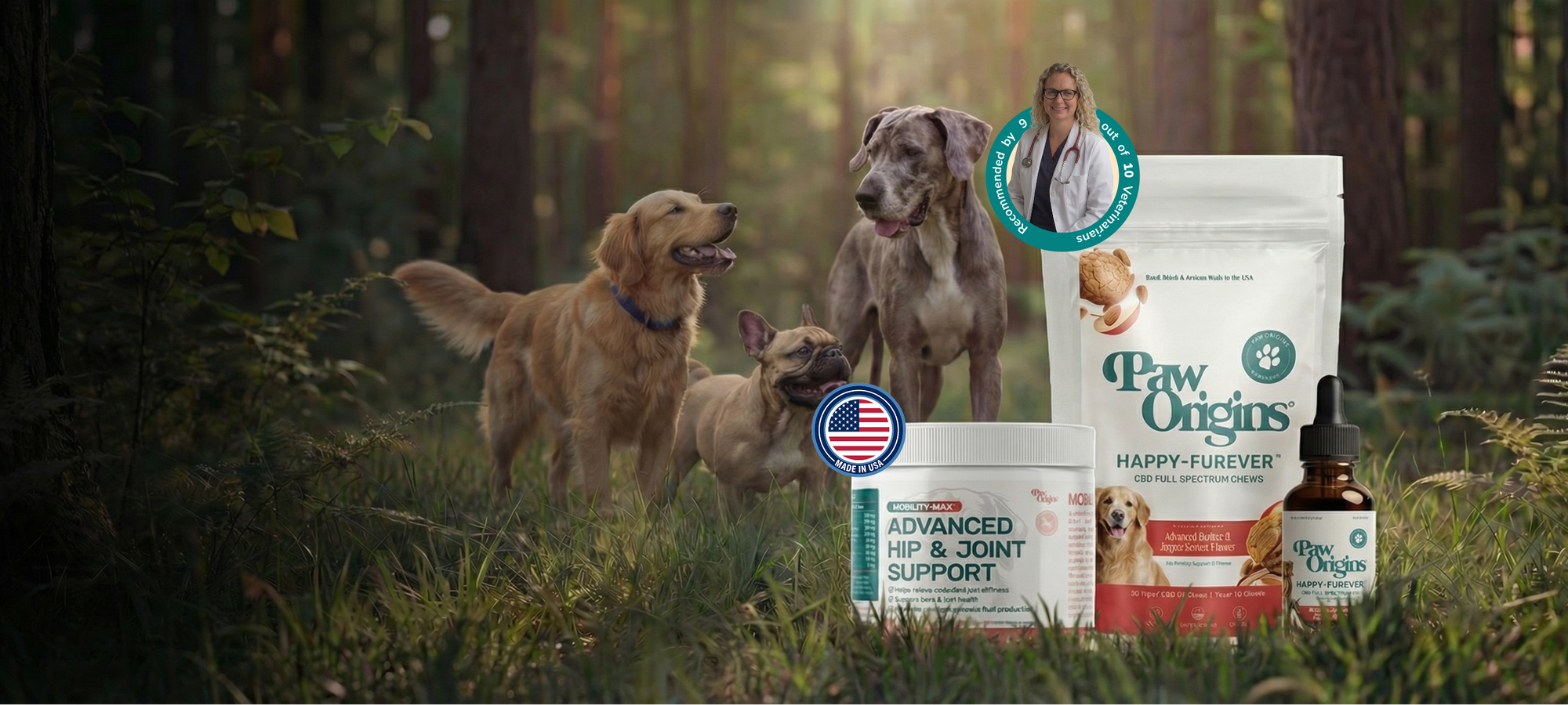 <p>Happier, Calmer,<br/>Healthier Pets</p>