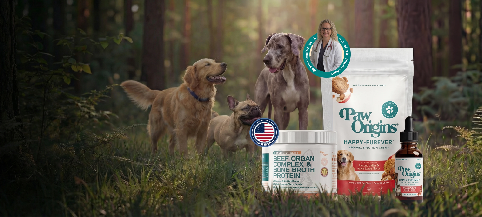 <p>Happier, Calmer,<br/>Healthier Pets</p>