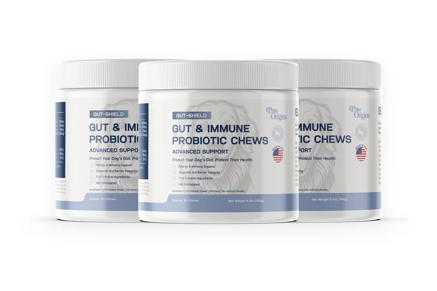 Three jars of Gut-Shield Probiotic Chews