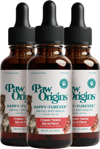 Three bottles of Happy-Furever Oil