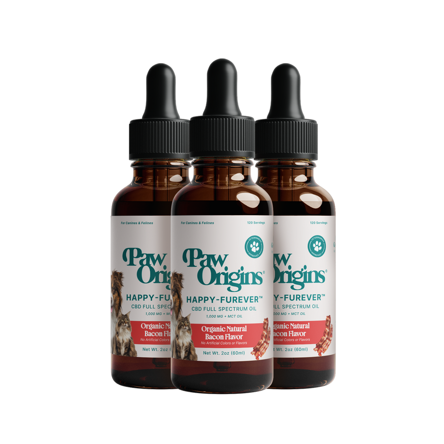 Three bottles of Happy-Furever Oil
