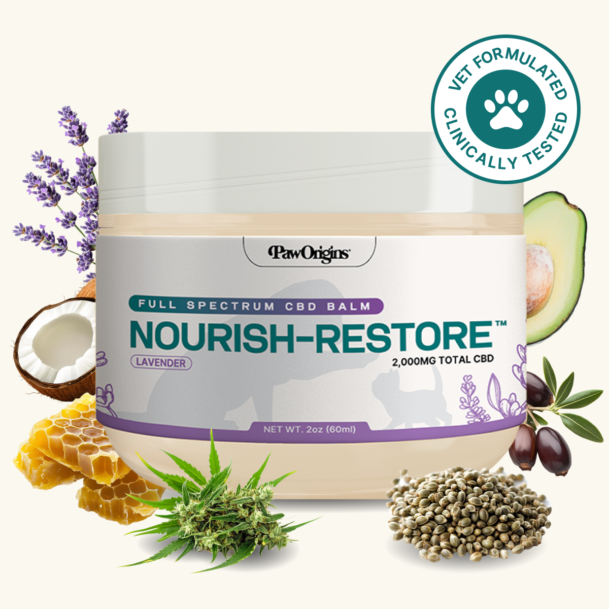 Nourish-Restore™ Full-Spectrum CBD Balm (2,000mg)