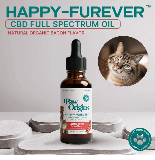 Full-Spectrum (1,000mg) Happy-Furever™ Calming Oil - For Cats