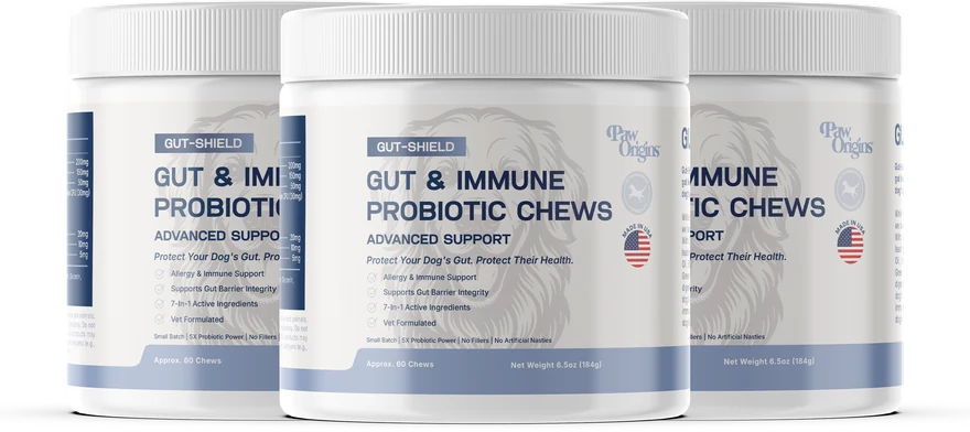 Three jars of Gut-Shield Probiotic Chews