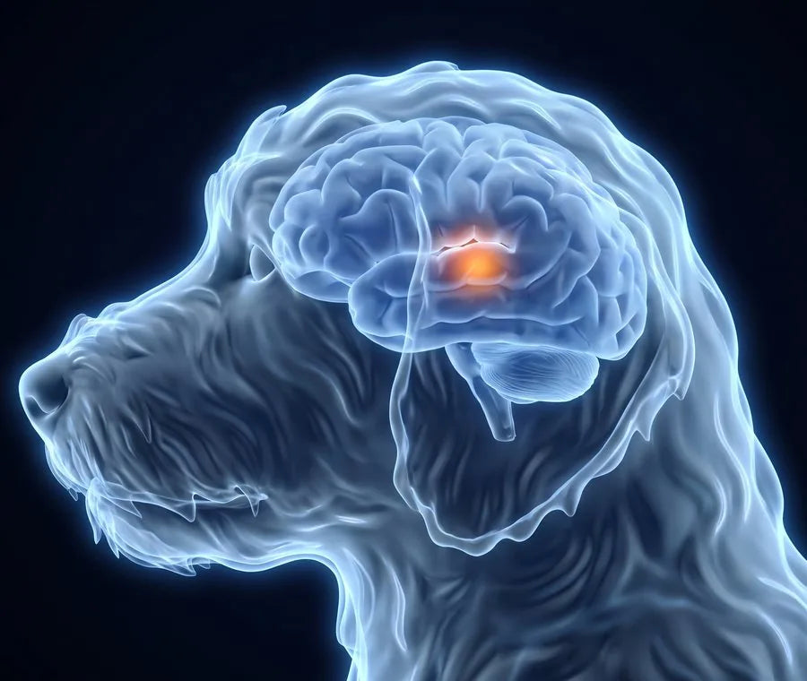 Illustration of a dog’s calming system